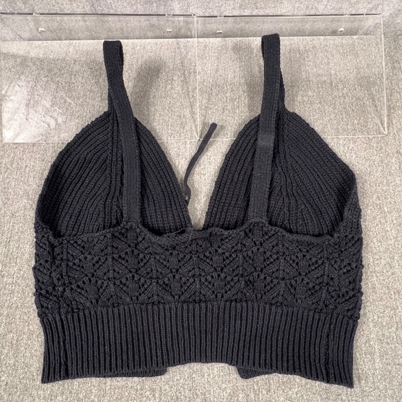 Arden B Lace Up Crochet Corset Crop Tank Top Adjustable No Size Boho Festival - Picture 6 of 9